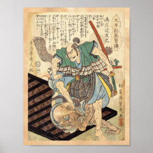 Klassischer Vintage-Japanischer Samurai-Krieger-Ge Poster