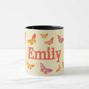 Klassischer Vintage Schöner Schmetterling Name Emi Tasse
