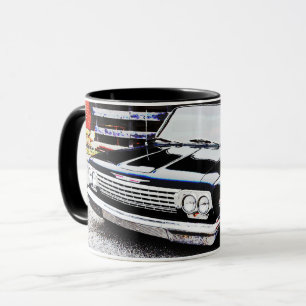 Klassischer Vintage-Schwarz Impala Auto Kunstbeche Tasse
