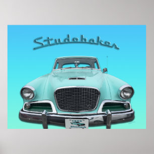 Klassischer Vintage Studebaker Silver Hawk 1959 Wa Poster
