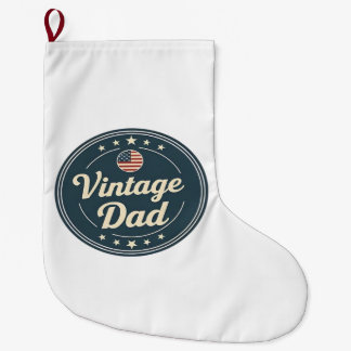 Klassischer Vintage-Vater Retro-Abzeichen Sterne u Großer Weihnachtsstrumpf