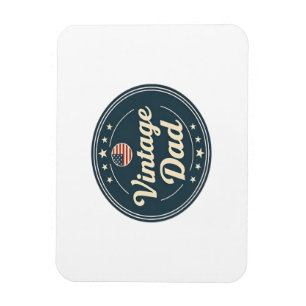 Klassischer Vintage-Vater Retro-Abzeichen Sterne u Magnet