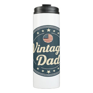 Klassischer Vintage-Vater Retro-Abzeichen Sterne u Thermosbecher