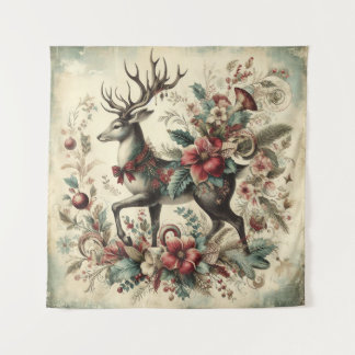 Klassischer Vintage-Weihnachtsteppich Wandteppich