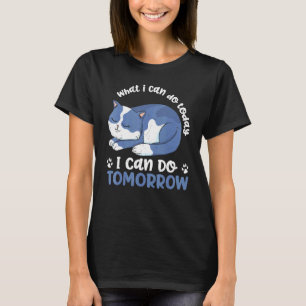 Klassischer Vintage-Witziger-Ironischer-Fauler-Kat T-Shirt