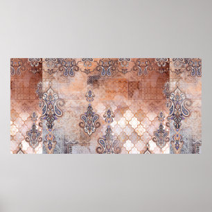 Klassischer Vintager Ausdruck mit Flickwerk, Pisle Poster