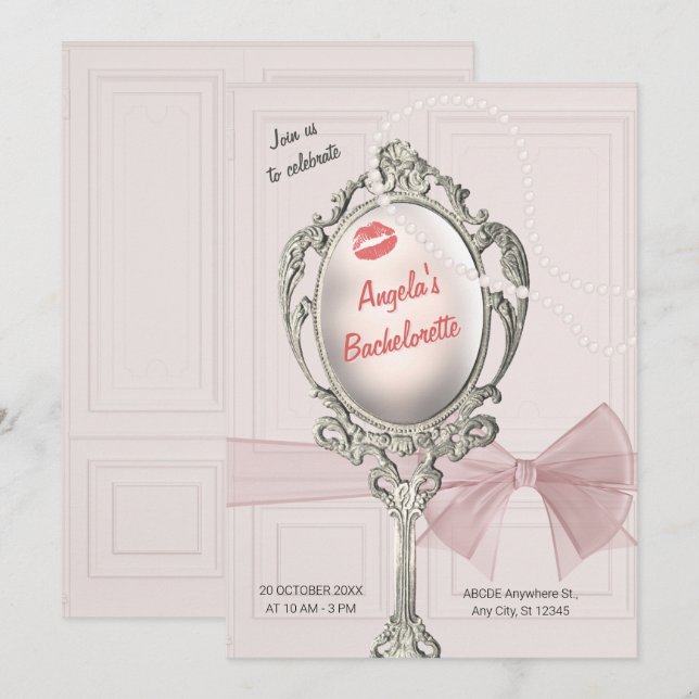 Klassischer Vintager Bachelorett Einladung (Vorne/Hinten)