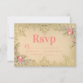 Klassischer Vintager Blumenstrauß Geburtstag RSVP Karte