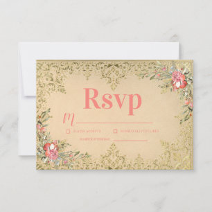 Klassischer Vintager Blumenstrauß Geburtstag RSVP Karte