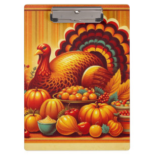 klassischer/Vintager Erntedank Türkei Klemmbrett