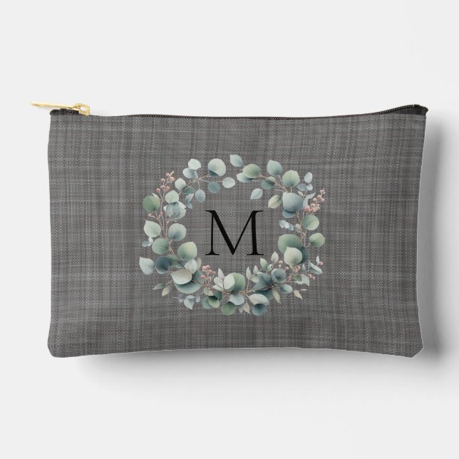 Klassischer Vintager Eukalyptus-Foliage Zubehörtasche (Vorderseite)