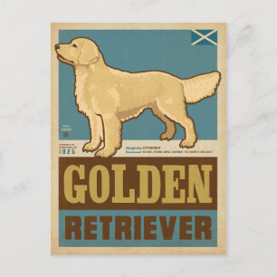 Klassischer Vintager Goldener Retriever Postkarte
