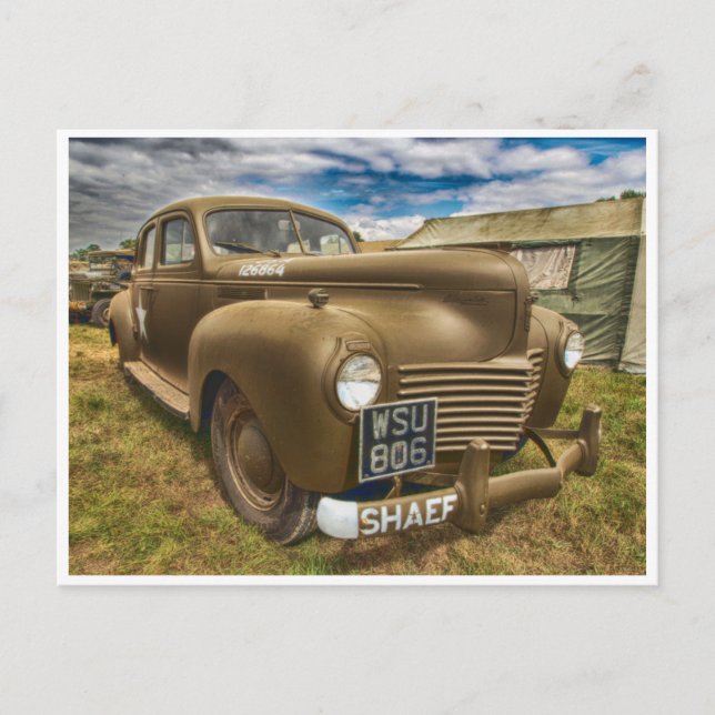 Klassischer Vintager militärischer Antikwagen Postkarte (Vorderseite)