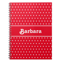 Klassischer Vintager Name Polka Dots Rot und Weiß