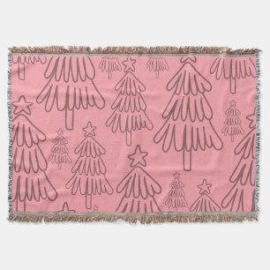 Klassischer Vintager Urlaubsmuster-Weihnachtsbaum Decke
