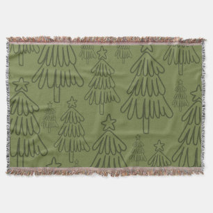 Klassischer Vintager Urlaubsmuster-Weihnachtsbaum Decke