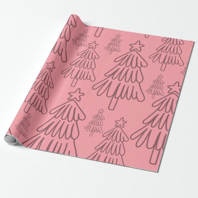 Klassischer Vintager Urlaubsmuster-Weihnachtsbaum  Geschenkpapier (Ungerollt)