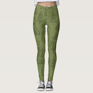 Klassischer Vintager Urlaubsmuster-Weihnachtsbaum Leggings