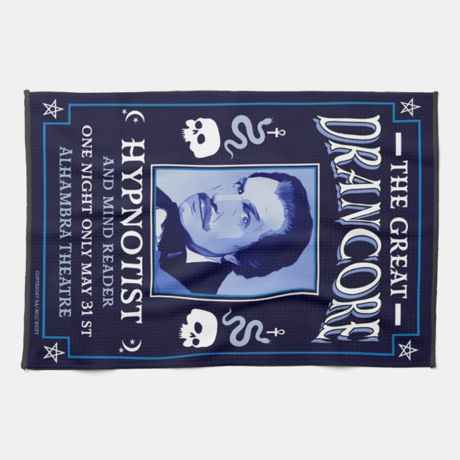 Klassischer Vintager viktorianischer Hypnotist Geschirrtuch (Horizontal)