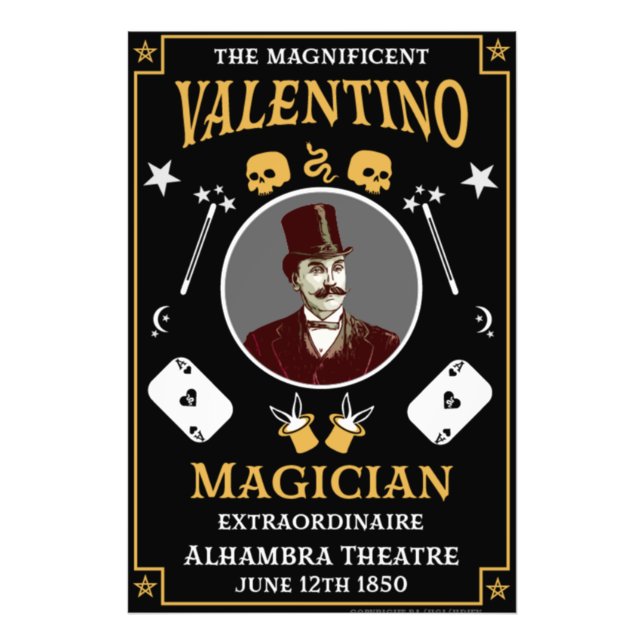 Klassischer Vintager viktorianischer Illutionist Fotodruck (Vorne)