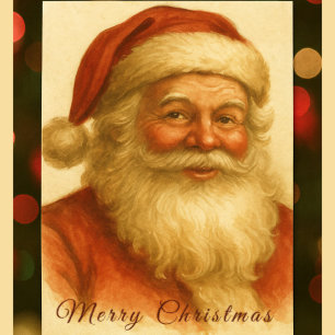 Klassischer Vintager Weihnachtsmann Frohe Weihnach Postkarte