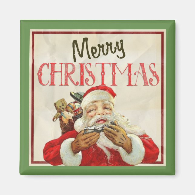 Klassischer Vintager Weihnachtsmann Magnet (Vorne)