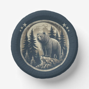 Klassischer/Vintager Wildbär Pappteller