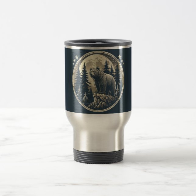 Klassischer/Vintager Wildbär Reisebecher (Mittel)