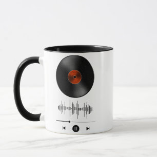 Klassischer Vinyl-Schallplatten-Schallwellen-Minim Tasse