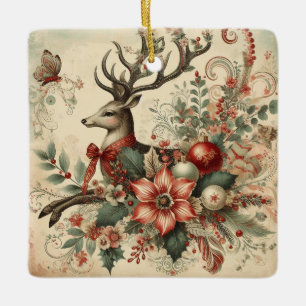 Klassischer Weihnachts-Hirsch-Schmuck Keramikornament
