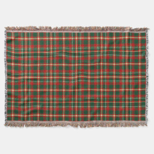 Klassischer Weihnachts-Karo-Tartan Rot Grün Gold Decke