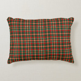 Klassischer Weihnachts-Karo-Tartan Rot Grün Gold Dekokissen