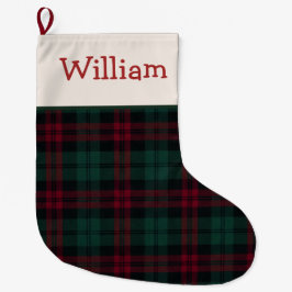 Klassischer Weihnachts-Plaid-Schuh mit Personalisi Großer Weihnachtsstrumpf