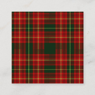 Klassischer Weihnachts-Rot-Grün-Tartan-Karo nahtlo Quadratische Visitenkarte