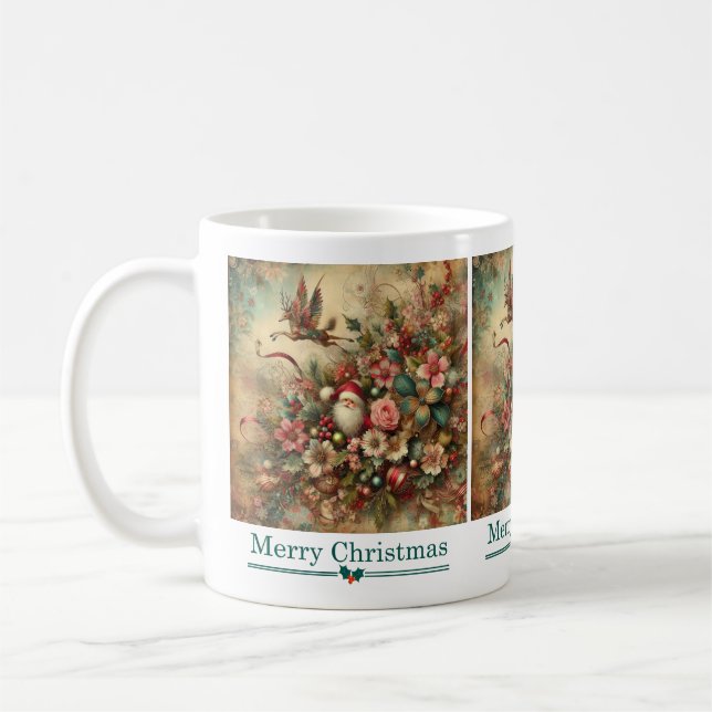 Klassischer Weihnachts-Santa-Becher Kaffeetasse (Links)