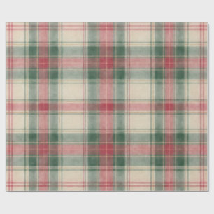 Klassischer Weihnachts-Tartan-Karo Geschenkpapier
