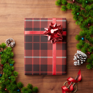 Klassischer Weihnachts-Tartan-Karostoff Geschenkpapier