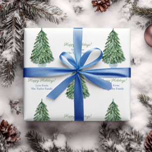 Klassischer Weihnachtsbaum Chinoiserie Happy Holid Geschenkpapier