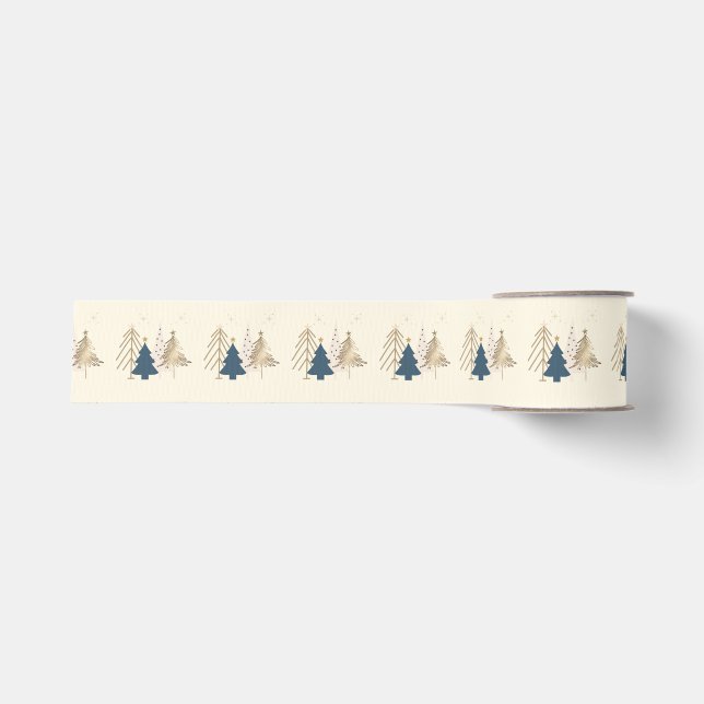 Klassischer Weihnachtsbaum Elfenbein  Ripsband (Vorderseite)