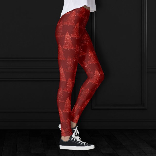 Klassischer Weihnachtsbaum | Festival Rich Crimson Leggings (Von Creator hochgeladen)