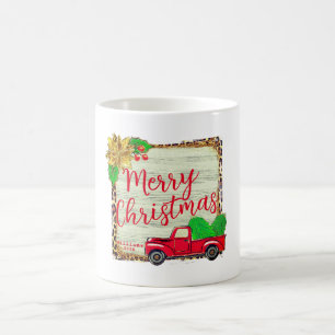 Klassischer Weihnachtsbaum & Red Christmas Truck Kaffeetasse