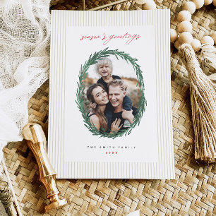 Klassischer Weihnachtsgirlande-Feiertagsgrußkarte  Feiertagskarte