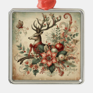 Klassischer Weihnachtshirsch-Schmuck Ornament Aus Metall