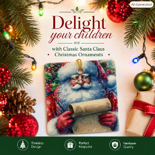 Klassischer Weihnachtsmann-Andenken-Weihnachtskera Keramikornament