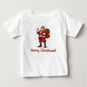 Klassischer Weihnachtsmann bringt Weihnachtsgesche Baby T-shirt