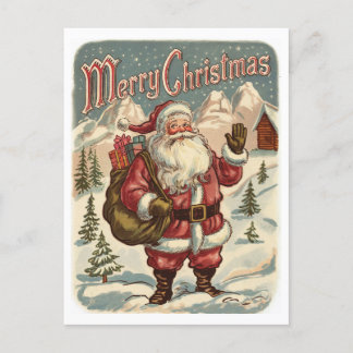Klassischer Weihnachtsmann Feiertagspostkarte