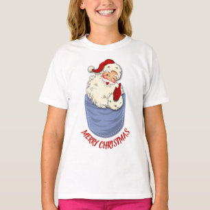 Klassischer Weihnachtsmann in einem Pocket Kid T-Shirt