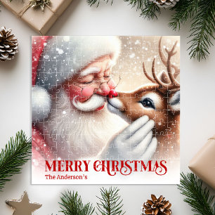 Klassischer Weihnachtsmann Rudolph Benutzerdefinie Puzzle