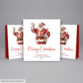 Klassischer Weihnachtsmann Wasserfarben Moderne Ho Mittlere Geschenktüte