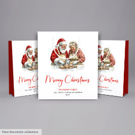 Klassischer Weihnachtsmann Wasserfarben Moderne Ho Mittlere Geschenktüte